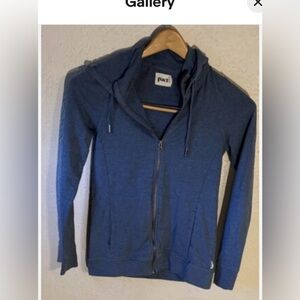 Pact Organic women’s Sz M Full Zip Hoodie Sweatshirt Blue Cotton atleisure